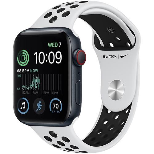 Apple Watch SE 2nd Gen GPS & Cellular 40mm Midnight Case with Pure Platinum/Black Nike Sport Band (Renewed)