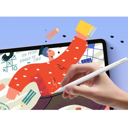 OS-Baseus Smooth Writing 2 Series Wireless Charging Stylus (Active version with active pen tip)- Moon White