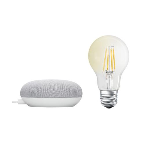 Google Nest Mini & Ledvance Smart+ Bluetooth E27 Filament Bulb Bundle