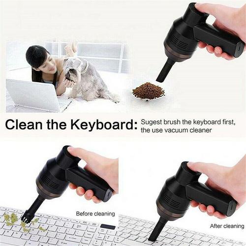 Mini Portable Handheld Vacuum Cleaner - USB Powered - Black