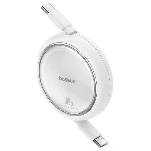 Baseus Free2Draw Mini Retractable Charging Cable Type-C to Type-C 100W 1m - Moon White