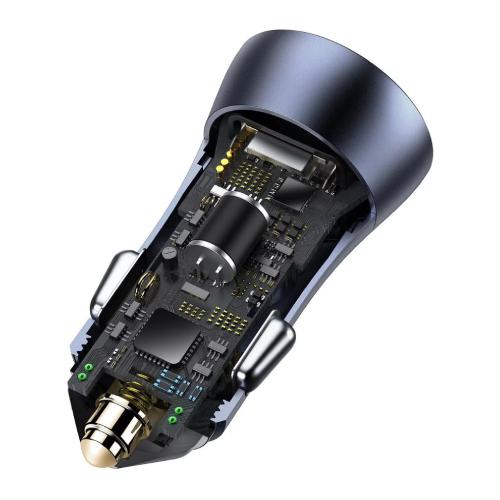 Baseus Golden Contactor Pro Dual Quick Car Charger USB+USB-C 40W - Dark Gray