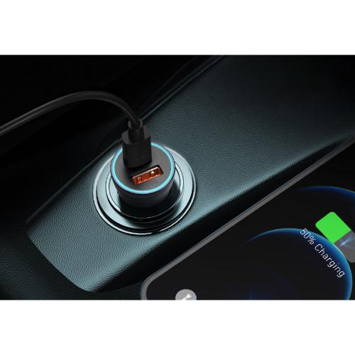 Baseus Golden Contactor Pro Dual Quick Car Charger USB+USB-C 40W - Dark Gray