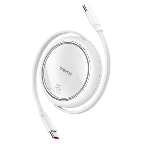 Baseus Free2Draw Mini Retractable Charging Cable Type-C to Type-C 100W 1m - Moon White