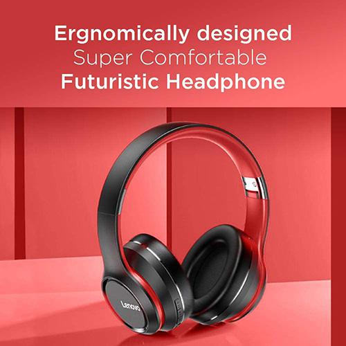 Lenovo HD200 Wireless Bluetooth Headphones Over Ear Foldable Earbuds With Bluetooth 5.0 20H Playback Soft Earcups 3.5MM Audio Cable AUX In Gaming