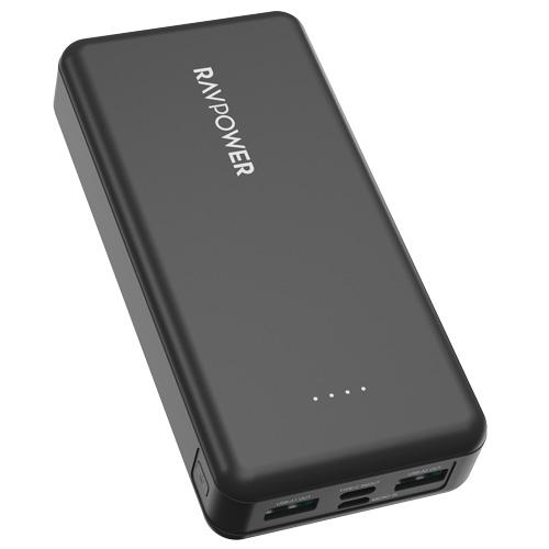 RAVPower 20000mAh 15W 4 Port USB-C Power Bank - Black