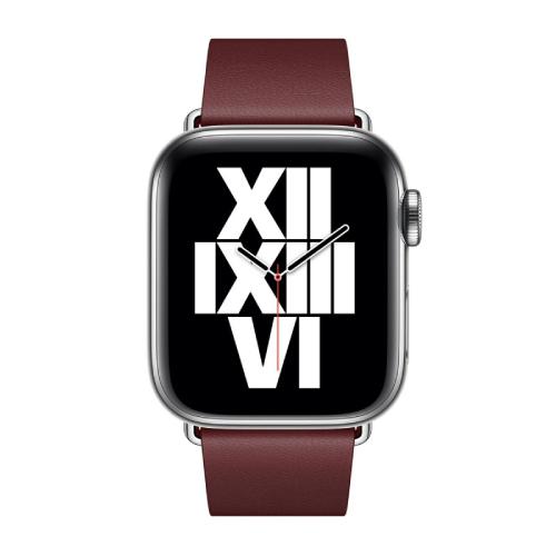Apple Official Watch Band 38mm / 40mm / 41mm Medium Modern Buckle Leather Band- Garnet (Open Box)