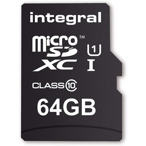 Integral 64GB microSD Card (SDXC) UHS-I U1 + Adapter - 90MB/s