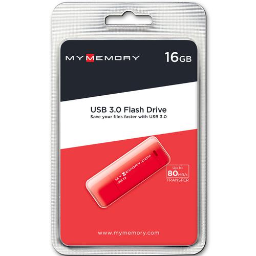 MyMemory 16GB USB 3.0 Flash Drive - 80MB/s - Red
