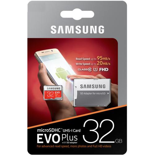 Samsung 32GB Evo Plus Micro SD Card (SDHC) UHS-I U1 + Adapter - 95MB/s