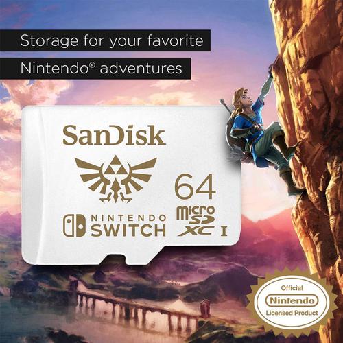 SanDisk 64GB Nintendo Switch  microSD Card (SDXC) UHS-I U3 - 100MB/s