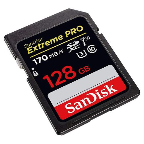 SanDisk 128GB Extreme PRO V30 SD Card (SDXC) UHS-I U3 - 170MB/s
