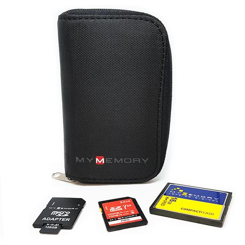 8 Pages and 22 Slots Memory Card Case Holder Bag Memory Card Carrying Case Suitable for SDHC and SD Cards Black 