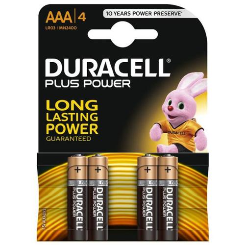 Duracell Plus Power Size AAA Batteries Alkaline 1.5v - 4 Pack