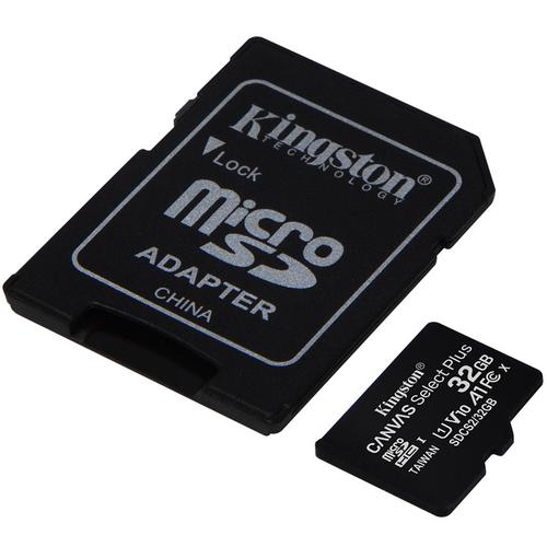 Kingston 32GB Canvas Select Plus micro SD Card (SDHC) + SD Adapter - 100MB/s