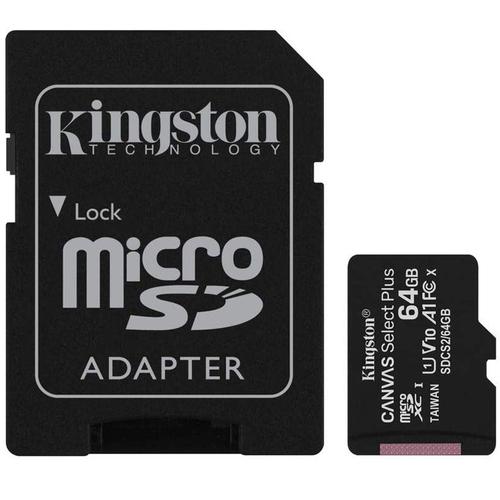 Kingston 64GB Canvas Select Plus microSD Card (SDXC) + SD Adapter - 100MB/s
