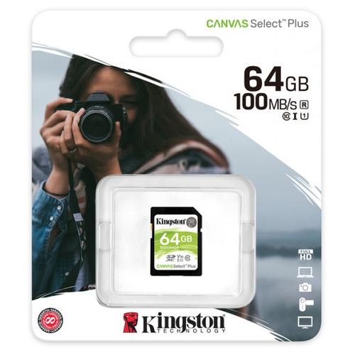 Kingston 64GB Canvas Select Plus SD Card (SDXC) UHS-I U1 - 100MB/s