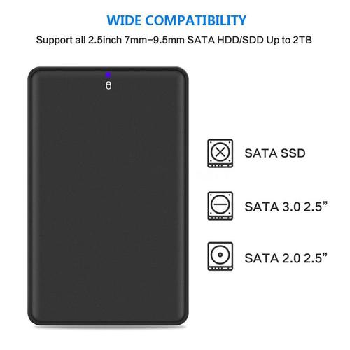 2.5 inch SATA Hard Drive Enclosure USB 3.0 - Black
