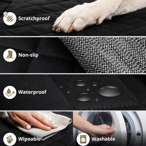 AMZPET 3-in-1 Universal Car Seat Cover for Dogs - Black