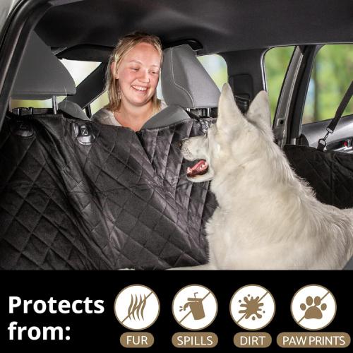 AMZPET 3-in-1 Universal Car Seat Cover for Dogs - Black