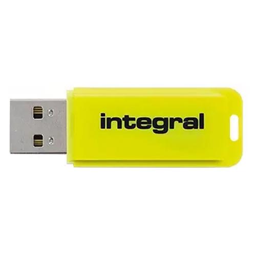 Pack of 2 Blue/Yellow Integral 64GB Neon USB 2.0 Flash Drive 