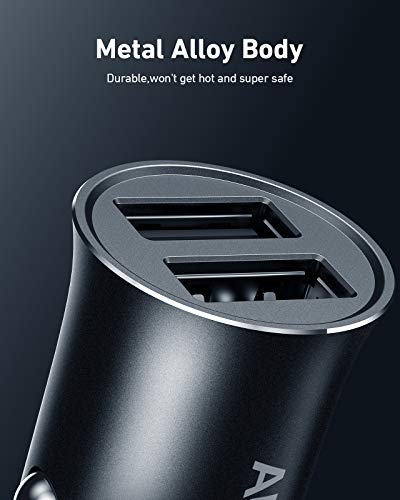 AUKEY 24W Dual USB-A Metal Car Charger