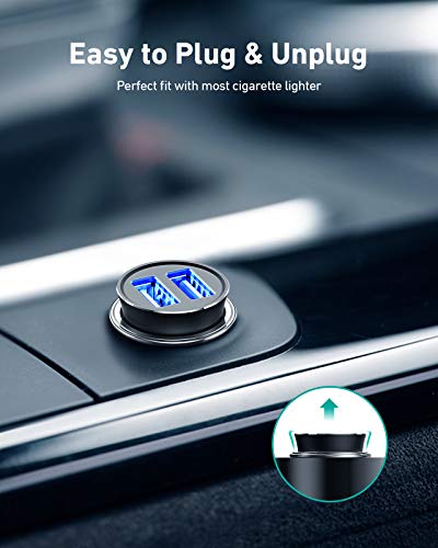 AUKEY 24W Dual USB-A Metal Car Charger