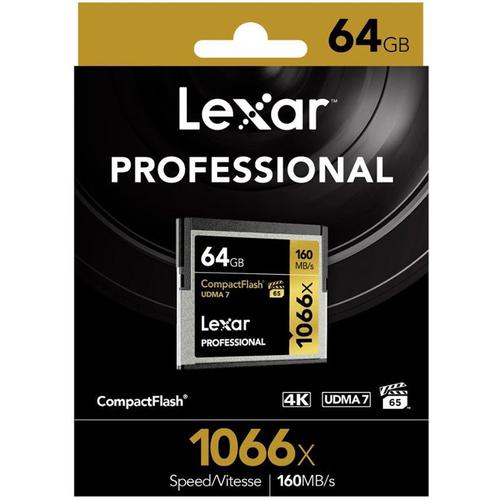 Lexar 64GB 1066X Professional Compact Flash Card - 160MB/s