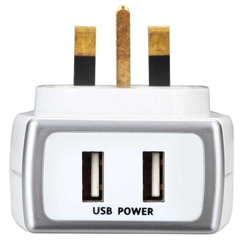 Masterplug 3.1A Surge Protected USB Mains Charger - White