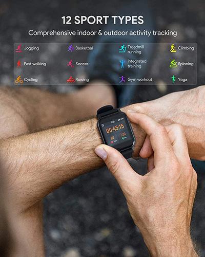 AUKEY LS02 IPX6 Waterproof Smartwatch Fitness Tracker - Black