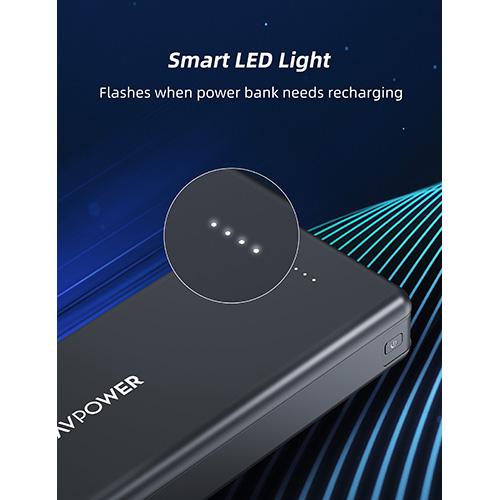 RAVPower 20000mAh 15W 4 Port USB-C Power Bank - Black