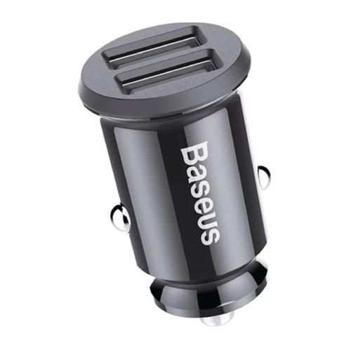 Baseus Grain Car Charger (Dual USB 5V 3.1A ) -  Black