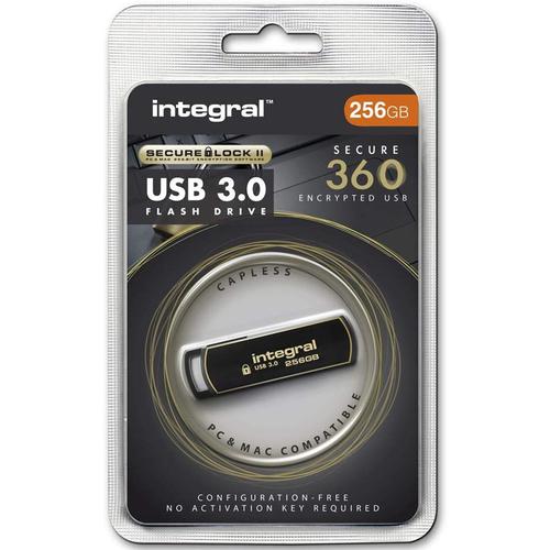 Integral 256GB Secure 360 Secure Lock II Encrypted USB 3.0 Flash Drive - US$88.19 | MyMemory