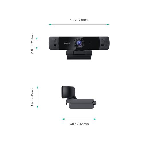 Aukey PC-LM1E Full HD Video 1080P Webcam - Black