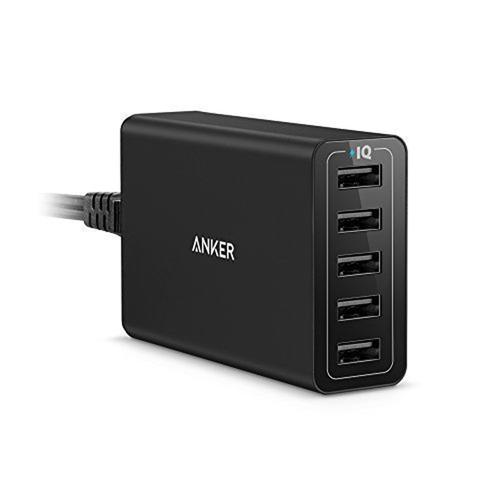 Anker PowerPort 5 2.4A USB Desktop Charger - Black