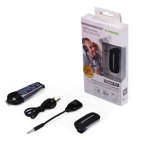 Avantree Clipper Pro AptX Low Latency Wireless Bluetooth Receiver for Headphones