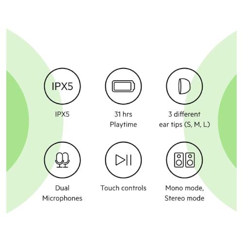 Belkin Wireless Earbuds SoundForm Rise Bluetooth 5.2 Earphones for iPhone, Galaxy, Pixel- Blue
