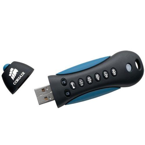 Corsair 32GB Flash Padlock 2 USB 2.0 Flash Drive - Black/Blue - Manufacturer Refurbished