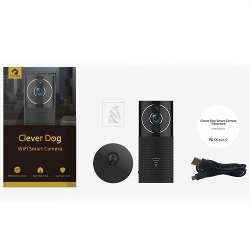 Clever Dog Panorama 180 ° View HD Home Security Camera - Black