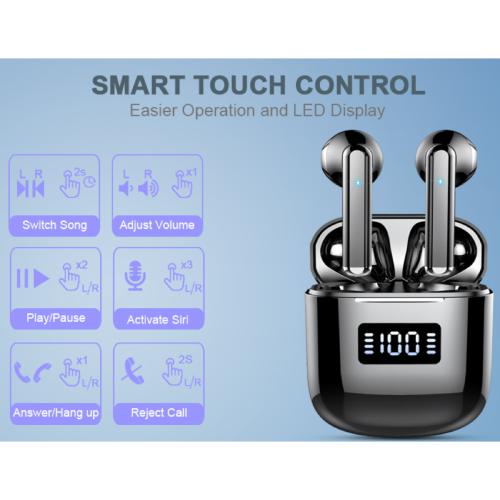 GCBIG Bluetooth Wireless Earbuds - Black
