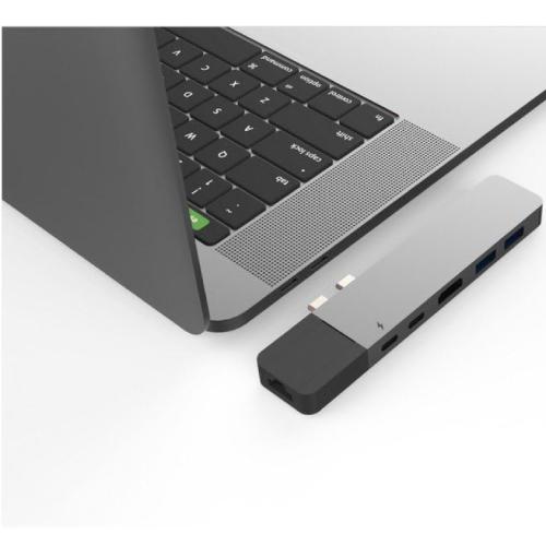 Hyper - HyperDrive NET 6-in-2 Hub for USB-C for MacBook Pro/Air - Space Grey