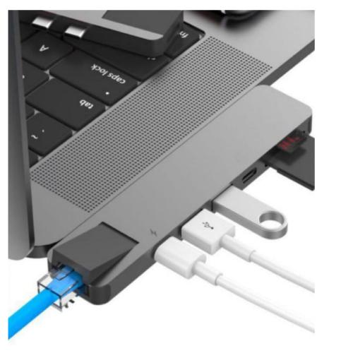 Hyper - HyperDrive NET 6-in-2 Hub for USB-C for MacBook Pro/Air - Space Grey