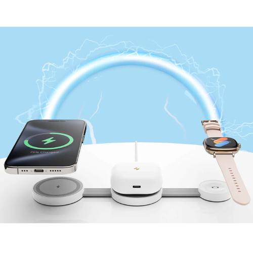 HAVIT W3105 3-in-1 Portable Wireless Charger - White