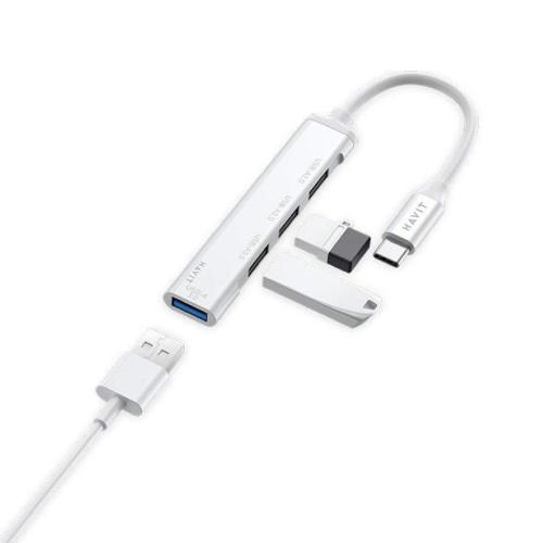 Havit HB41 4-in-1 USB-A to USB-C 2.0 & USB-A3.0 - Silver