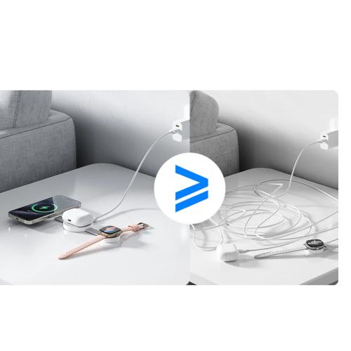 HAVIT W3105 3-in-1 Portable Wireless Charger - White