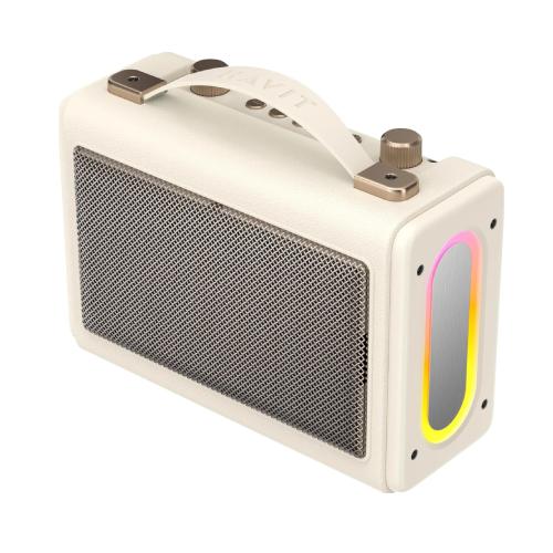Havit SK823BT Retro Portable Karaoke Bluetooth Speaker with Wireless Microphone - Beige