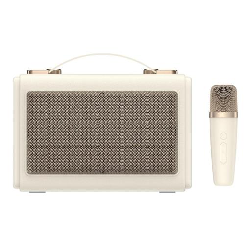 Havit SK823BT Retro Portable Karaoke Bluetooth Speaker with Wireless Microphone - Beige