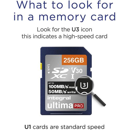 Integral 256GB UltimaPRO V30 Premium SD Card (SDXC) UHS-I U3 - 100MB/s