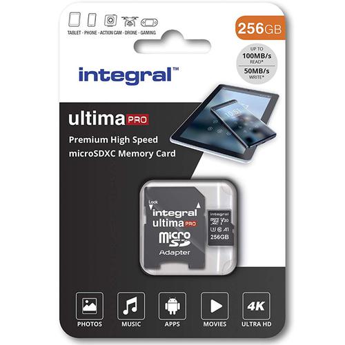 INTEGRAL Cartes SDXC 256 Go UltimaPro Professional V30 UHS-I U3 180W/130R -  SD SDHC SDXC pas cher