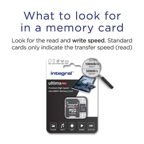 INTEGRAL Cartes SDXC 256 Go UltimaPro Professional V30 UHS-I U3 180W/130R -  SD SDHC SDXC pas cher